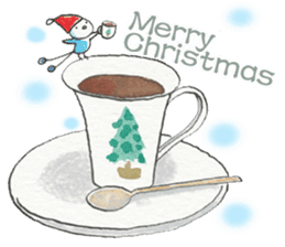 A birdy wearing a Christmas costume sticker #8167325