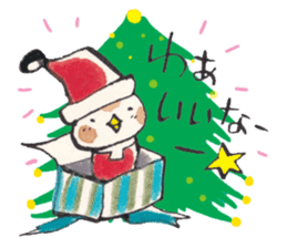 A birdy wearing a Christmas costume sticker #8167327