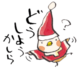 A  birdy wearing a Christmas costume sticker #8167329