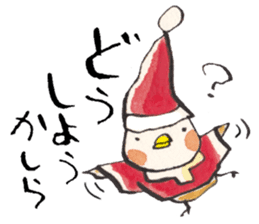 A birdy wearing a Christmas costume sticker #8167329