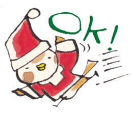 A birdy wearing a Christmas costume sticker #8167330