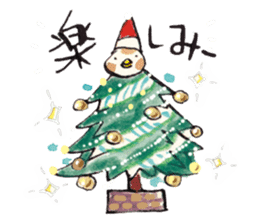A birdy wearing a Christmas costume sticker #8167333