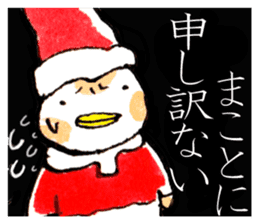 A  birdy wearing a Christmas costume sticker #8167338