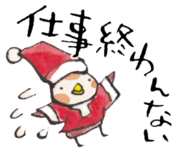 A  birdy wearing a Christmas costume sticker #8167339