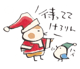 A birdy wearing a Christmas costume sticker #8167342