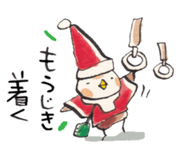 A birdy wearing a Christmas costume sticker #8167345
