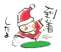 A birdy wearing a Christmas costume sticker #8167346