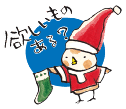 A birdy wearing a Christmas costume sticker #8167348