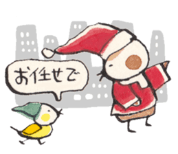 A  birdy wearing a Christmas costume sticker #8167351