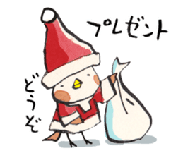 A  birdy wearing a Christmas costume sticker #8167356