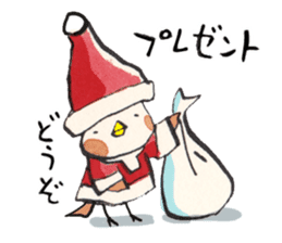 A birdy wearing a Christmas costume sticker #8167356