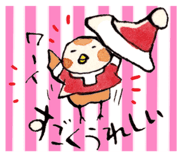 A  birdy wearing a Christmas costume sticker #8167357