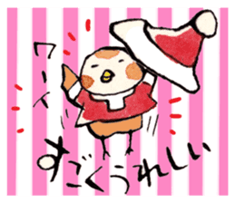 A birdy wearing a Christmas costume sticker #8167357