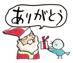 A birdy wearing a Christmas costume sticker #8167359