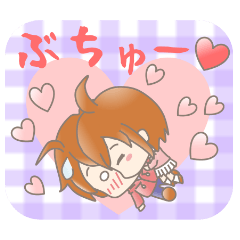 Cute lovey-dovey Stickers Girl version