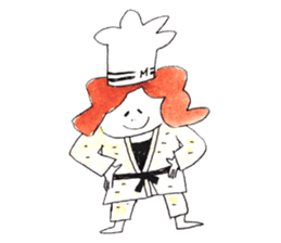 A Chef exerts himself. sticker #8172905