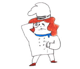 A Chef exerts himself. sticker #8172916