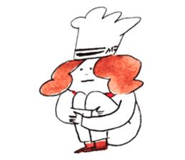 A Chef exerts himself. sticker #8172918