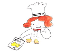 A Chef exerts himself. sticker #8172922