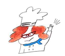 A Chef exerts himself. sticker #8172923