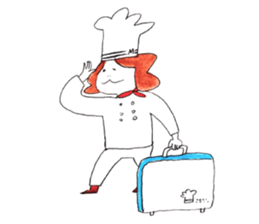 A Chef exerts himself. sticker #8172924