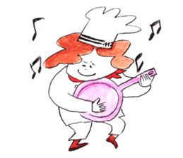 A Chef exerts himself. sticker #8172927