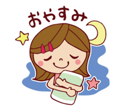 Cute girl sticker . [ For everyday use ] sticker #8173069