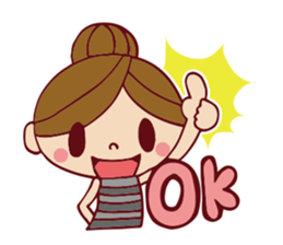 Cute girl sticker . [ For everyday use ] sticker #8173072