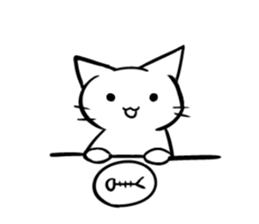 loose loose white cat sticker #8176310