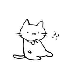 loose loose white cat sticker #8176315