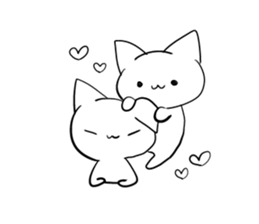 loose loose white cat sticker #8176318