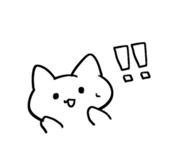 loose loose white cat sticker #8176323