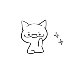 loose loose white cat sticker #8176325