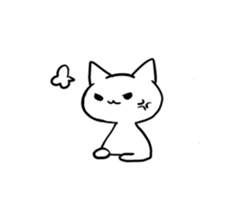loose loose white cat sticker #8176334