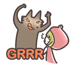 Red Hood Riding with Lobo the Dog  EN sticker #8176774