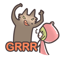 Red Hood Riding with Lobo the Dog EN sticker #8176774