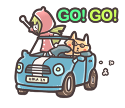 Red Hood Riding with Lobo the Dog  EN sticker #8176776