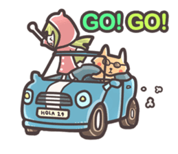 Red Hood Riding with Lobo the Dog EN sticker #8176776