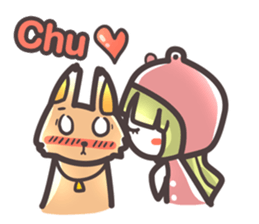 Red Hood Riding with Lobo the Dog  EN sticker #8176778