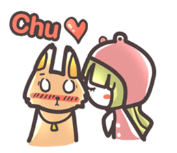 Red Hood Riding with Lobo the Dog EN sticker #8176778