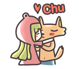 Red Hood Riding with Lobo the Dog EN sticker #8176779