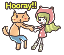 Red Hood Riding with Lobo the Dog  EN sticker #8176782