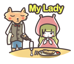 Red Hood Riding with Lobo the Dog  EN sticker #8176783