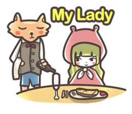 Red Hood Riding with Lobo the Dog EN sticker #8176783