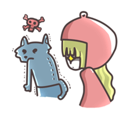 Red Hood Riding with Lobo the Dog  EN sticker #8176784