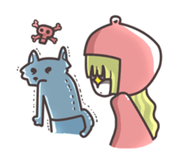 Red Hood Riding with Lobo the Dog EN sticker #8176784