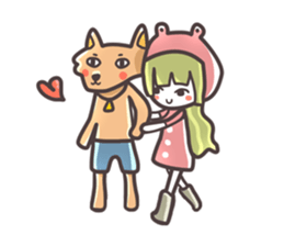 Red Hood Riding with Lobo the Dog  EN sticker #8176785