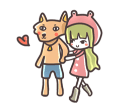 Red Hood Riding with Lobo the Dog EN sticker #8176785