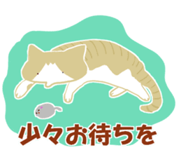 A cute cat with a toy mouse. sticker #8177476