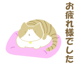 A cute cat with a toy mouse. sticker #8177489